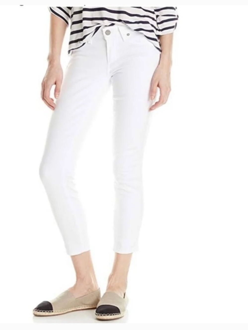 Paige Jeans - Vergudo crop faux pockets-vivid white Size 23 Pre-Owned